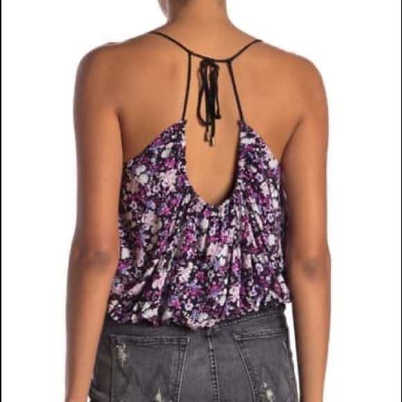 NWT Free People Daisy Babe Halter Tank Top,V-neck,front tie,back keyhole,Size S - Picture 4 of 7